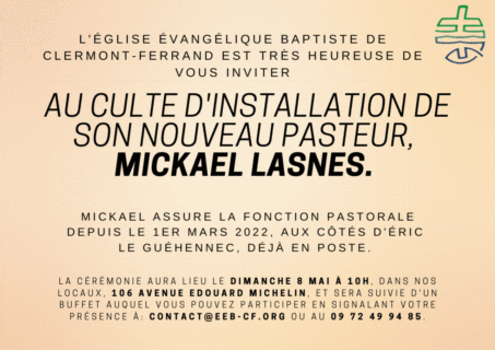 Culte d’installation du pasteur Mickael Lasnes